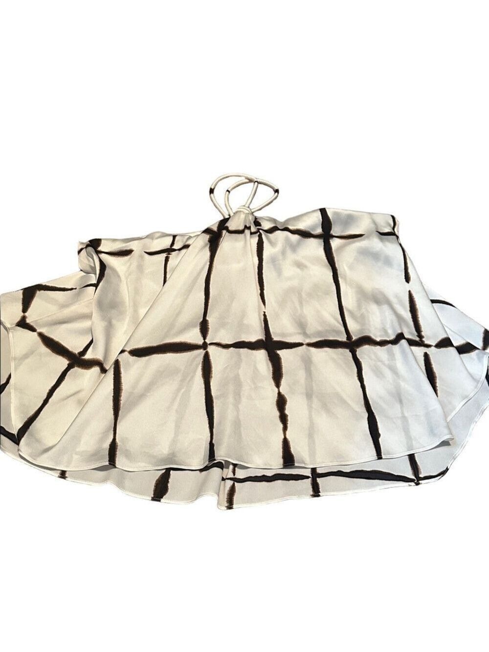 White House Black Market Geometric Halter Top Large White Brown - Picture 6 of 7